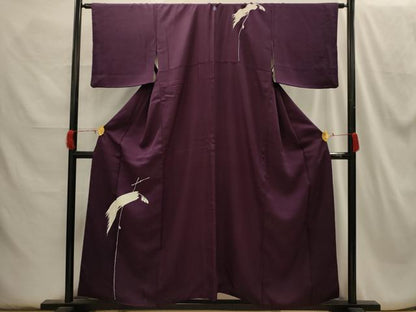 平和屋着物■訪問着　枝葉文　銀彩　正絹　逸品　AABH6047sx
