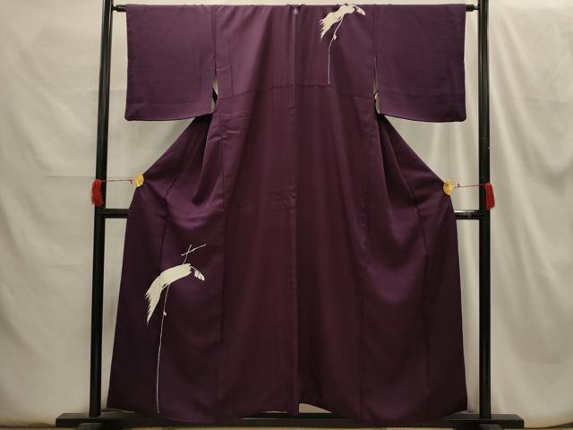 平和屋着物■訪問着　枝葉文　銀彩　正絹　逸品　AABH6047sx