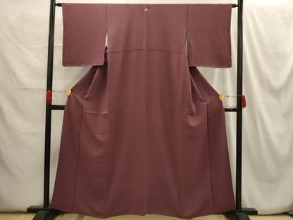 平和屋着物■上質な色無地　紋意匠　紅檜皮色　正絹　逸品　AABH6048sx