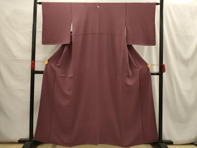 平和屋着物■上質な色無地　紋意匠　紅檜皮色　正絹　逸品　AABH6048sx