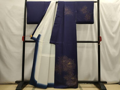 平和屋着物■訪問着　草花文　金糸　金彩　正絹　逸品　AABH6060sx