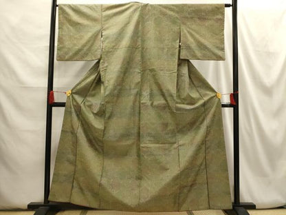 平和屋着物■上質な紬　亀甲花文　正絹　逸品　AABH6064sx