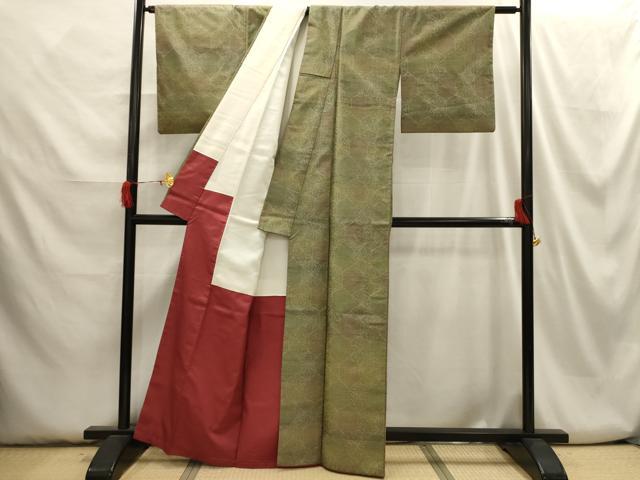 平和屋着物□上質な紬 亀甲花文 正絹 逸品 AABH6064sx