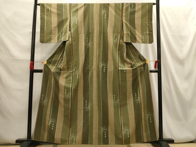 平和屋着物■上質な紬 舞蝶間道 正絹 逸品 AABH6065sx