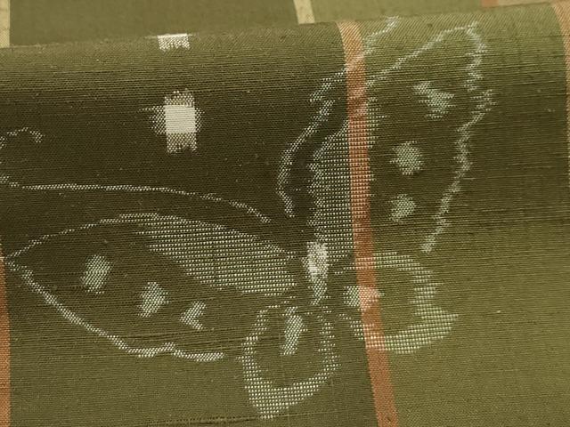 平和屋着物■上質な紬 舞蝶間道 正絹 逸品 AABH6065sx