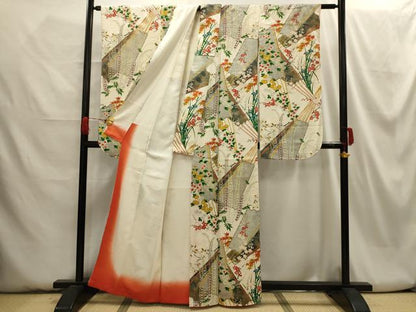 平和屋着物■豪華振袖　扇面花文　金彩　正絹　逸品　AABH6073sx