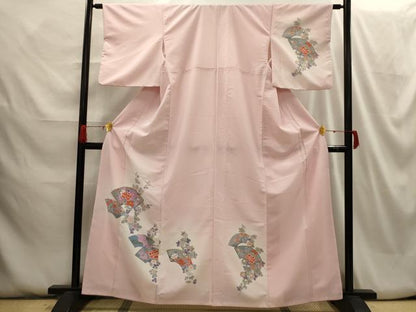 平和屋着物■訪問着　地紙花文　暈し染め　金彩　洗える着物　AABH6079sx