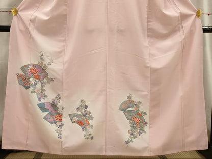平和屋着物■訪問着　地紙花文　暈し染め　金彩　洗える着物　AABH6079sx