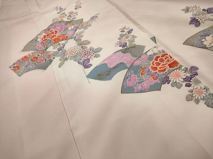 平和屋着物■訪問着　地紙花文　暈し染め　金彩　洗える着物　AABH6079sx
