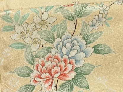 平和屋着物■小紋 草花文 洗える着物 AABH6082sx