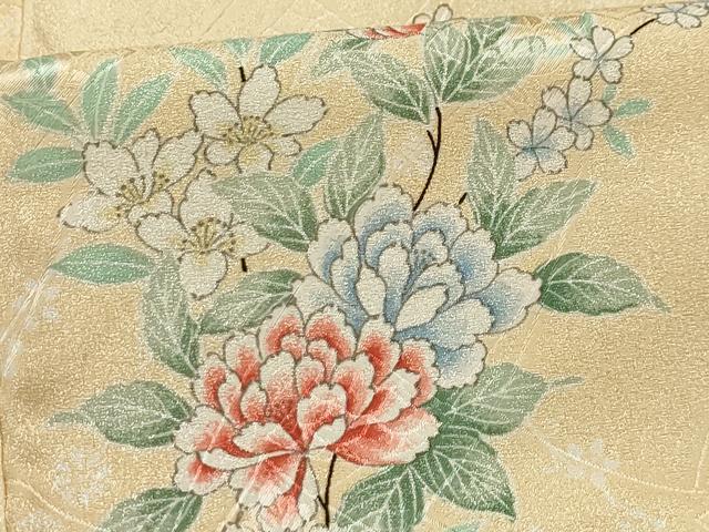 平和屋着物■小紋 草花文 洗える着物 AABH6082sx
