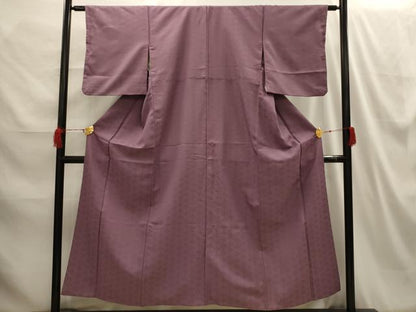 平和屋着物■色無地 花菱地紋 煤竹色 洗える着物 AABH6089sx