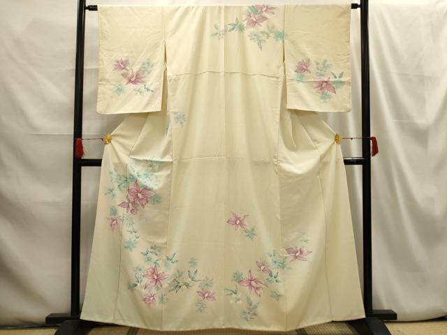 平和屋着物■訪問着 刺繍 草花文 暈し染め 金銀彩 正絹 逸品 AABH6099sx