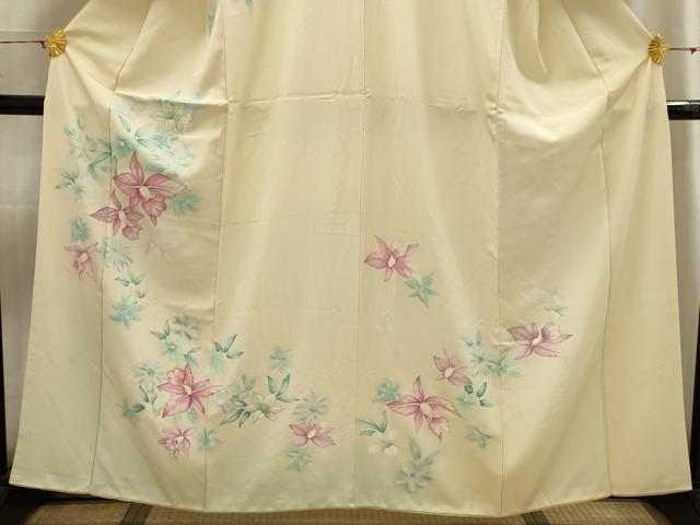 平和屋着物■訪問着 刺繍 草花文 暈し染め 金銀彩 正絹 逸品 AABH6099sx