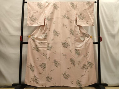 平和屋着物■上質な小紋 扇面花文 正絹 逸品 AABH6102sx