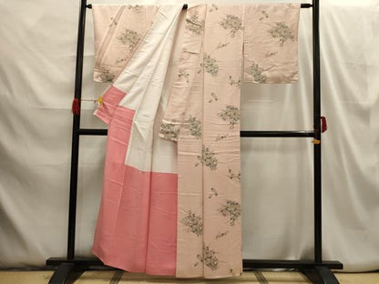 平和屋着物■上質な小紋 扇面花文 正絹 逸品 AABH6102sx