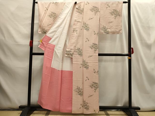 平和屋着物■上質な小紋 扇面花文 正絹 逸品 AABH6102sx