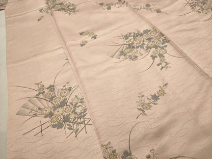 平和屋着物■上質な小紋 扇面花文 正絹 逸品 AABH6102sx