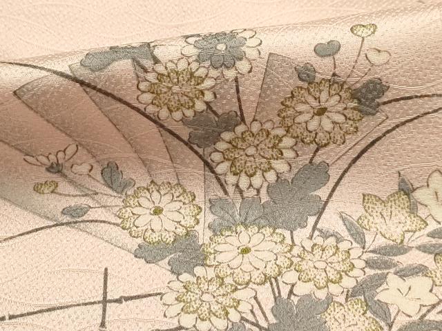 平和屋着物■上質な小紋 扇面花文 正絹 逸品 AABH6102sx