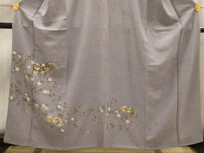 平和屋着物■訪問着 扇面花文 金彩 正絹 逸品 AABH6104sx