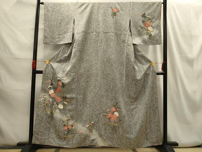 平和屋着物■訪問着 草花文 暈し染め 金彩 三越扱い 正絹 逸品 AABH6105sx
