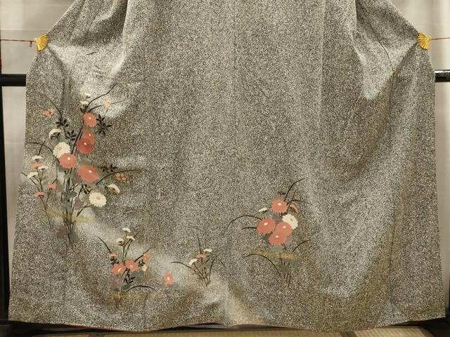 平和屋着物■訪問着 草花文 暈し染め 金彩 三越扱い 正絹 逸品 AABH6105sx