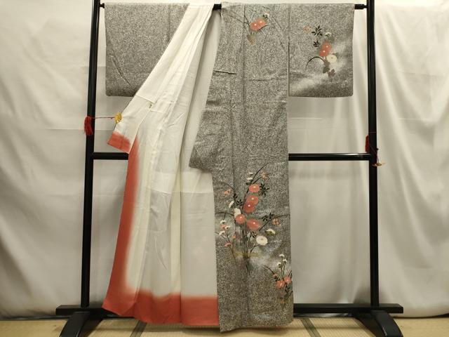 平和屋着物■訪問着 草花文 暈し染め 金彩 三越扱い 正絹 逸品 AABH6105sx
