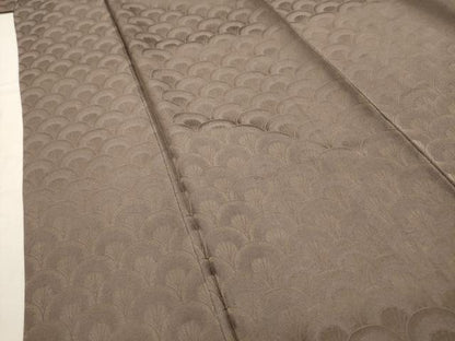 平和屋着物■上質な色無地 青海波地紋 銀煤竹色 正絹 逸品 AABH6112sx
