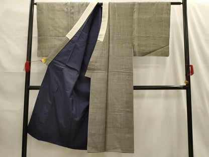 平和屋着物■男性　紬　格子　正絹　逸品　AABH6115sx
