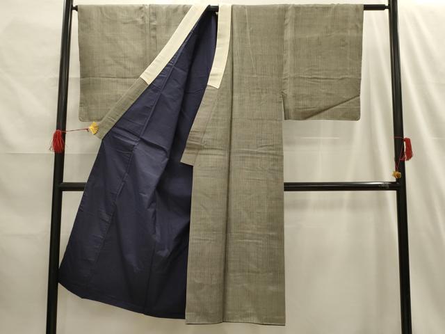 平和屋着物■男性　紬　格子　正絹　逸品　AABH6115sx