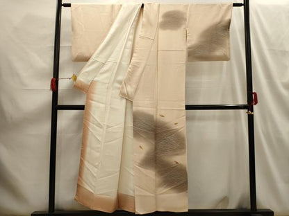 平和屋着物■訪問着 舞葉文 押し花 暈し染め 正絹 逸品 AABH6117sx