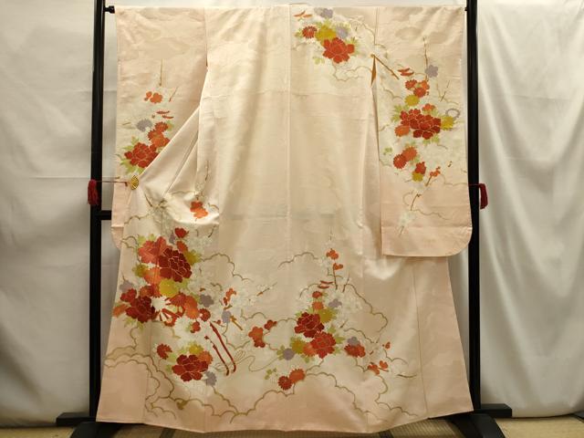 着物■豪華振袖　駒刺繍　花車文　金彩　正絹　逸品 平和屋着物□豪華振袖 駒刺繍 草花文 金彩 正絹 逸品 CABF1164fb