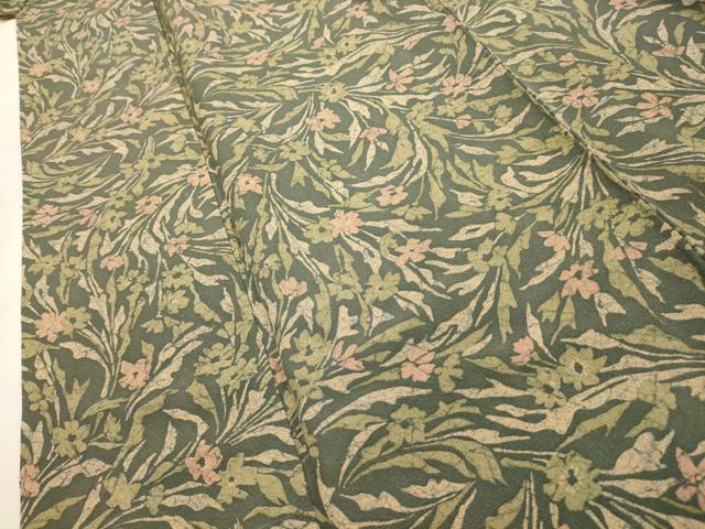 平和屋着物■上質な小紋 草花文 正絹 逸品 AABH6119sx