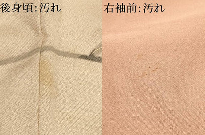平和屋着物■訪問着　破れ色紙飛鶴花文　暈し染め　金彩　正絹　逸品　AABH6121sx