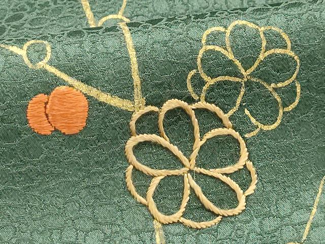 平和屋着物■訪問着 絞り 刺繍 枝花文 金彩 正絹 逸品 AABH6122sx