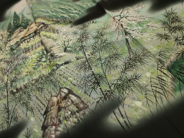 平和屋着物■豪華黒留袖 作家物 風景文 暈し染め 正絹 逸品 AABH6123sx
