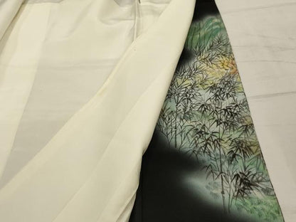 平和屋着物■豪華黒留袖 作家物 風景文 暈し染め 正絹 逸品 AABH6123sx