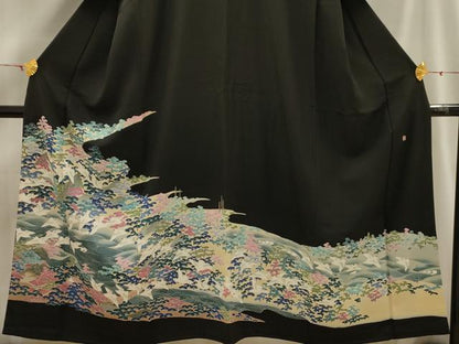 平和屋着物■豪華黒留袖　作家物　飛鶴浜松文　正絹　逸品　AABH6127sx