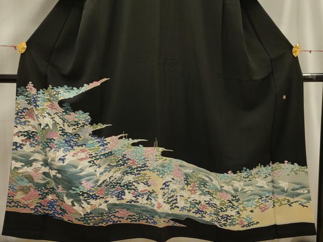 平和屋着物■豪華黒留袖　作家物　飛鶴浜松文　正絹　逸品　AABH6127sx