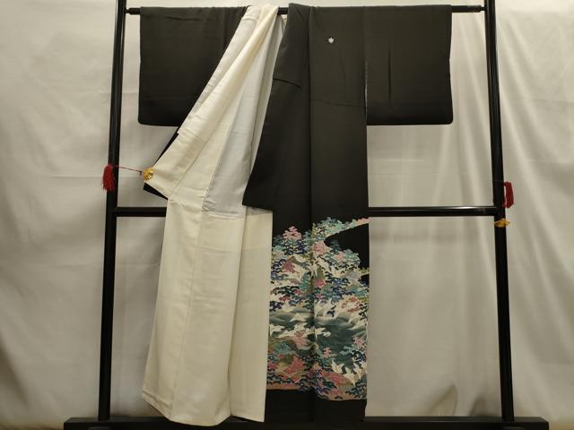 平和屋着物■豪華黒留袖　作家物　飛鶴浜松文　正絹　逸品　AABH6127sx