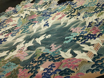 平和屋着物■豪華黒留袖　作家物　飛鶴浜松文　正絹　逸品　AABH6127sx