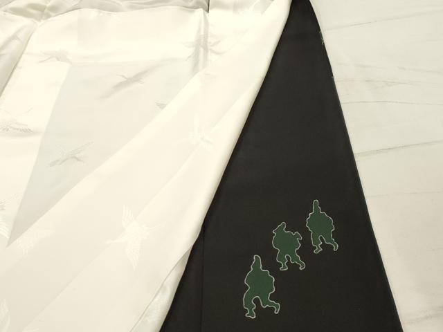 平和屋着物■豪華黒留袖 駒刺繍 大名行列 金彩 正絹 逸品 AABH6128sx