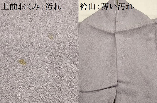 平和屋着物■上質な色無地 紋意匠 牡丹鼠色 正絹 逸品 AABH6129sx