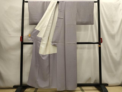 平和屋着物■上質な色無地 紋意匠 牡丹鼠色 正絹 逸品 AABH6129sx