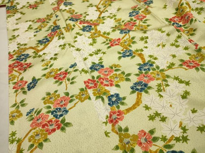 平和屋着物■上質な小紋 枝花文 正絹 逸品 AABH6131sx