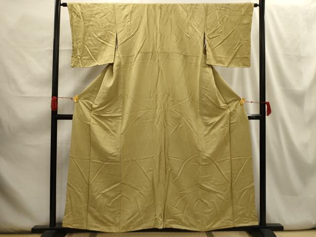 平和屋着物■上質な色無地 笹竹地紋 木蘭色 正絹 逸品 AABH6134sx