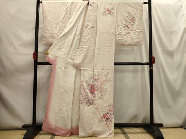 平和屋着物■訪問着 花鳥文 暈し染め 正絹 逸品 AABH6135sx