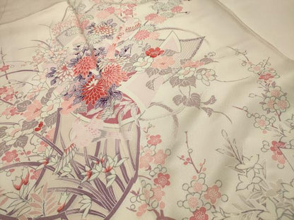 平和屋着物■訪問着 花鳥文 暈し染め 正絹 逸品 AABH6135sx