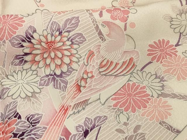 平和屋着物■訪問着 花鳥文 暈し染め 正絹 逸品 AABH6135sx