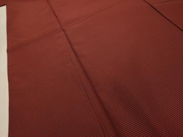平和屋着物■上質な紬 格子 正絹 逸品 AABH6136sx